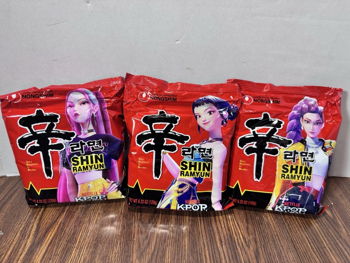 Kpop Demon Hunters Shin Ramyun Ramen 3 Pack Rumi Zoey Mira Best By