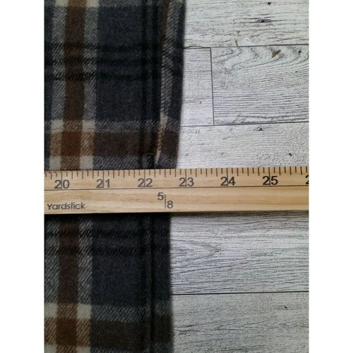 PrAna Asgard Men's L Gray Brown Plaid Hooded Flannel Jacket Snap Front image 13