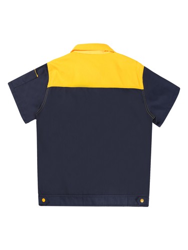Men's Short Sleeve Work Shirt Turn-Down Collar Mechanic Uniform Tops Workwear - Picture 22 of 37