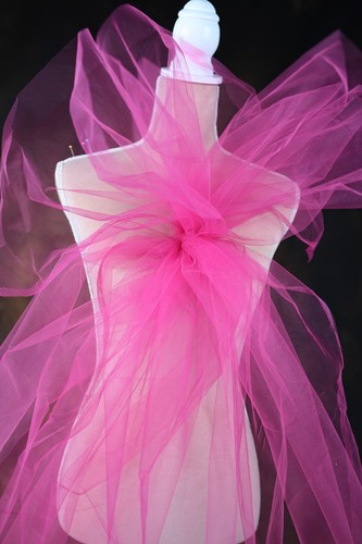 Hot Pink 108 In Wide Tulle Fabric By The Yard - Picture 4 of 13