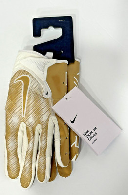 Nike Vapor Jet 7.0 Metallic Gold Football Receiver Gloves Adult Size Medium NEW