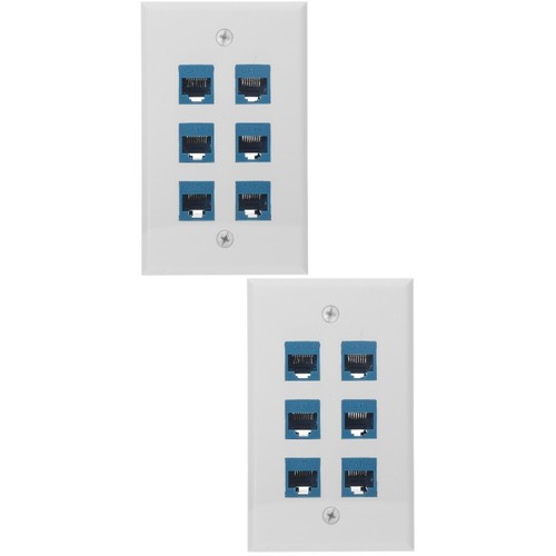 2 Sets Panneau Réseau Bureau Prise Ethernet En Plastique Murale Pour - Afbeelding 4 van 12
