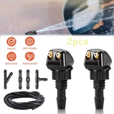 Universal Windshield Washer Nozzle Spray Sprayer Jet Kit + 6.5ft Hose Connector
