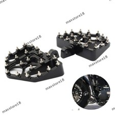 Black MX Wide Fat Floorboards Footrests Pedals For Harley Sportster Softail Dyna