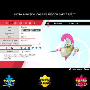 Escavalier | Ultra Shiny | HA | 6IV | Pokemon Sword & Shield | eBay