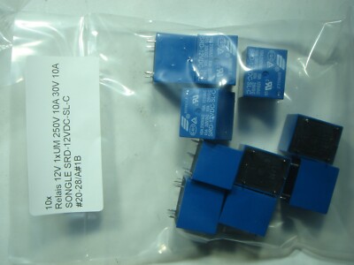 10x Relais 12V 1xUM 250V 10A 30V 10A SONGLE SRD-12VDC-SL-C #20-28/A#1b