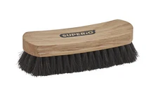 Superio Horsehair Shoe Brush with 7” Concave Wood Handle with Comfort Grip