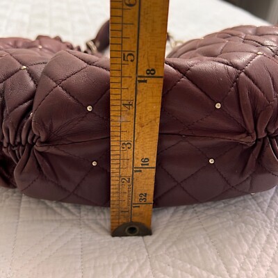 BCBGMaxAzria Shoulder Bag Soft Quilted Leather Deep Burgundy