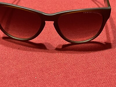 Women Armani Exchange AX4015 Brown Gold Logo Frame Sunglasses Used