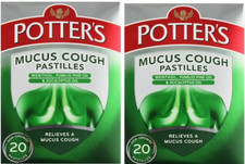 Potter's Mucus - Potters Menthol Cough & Cold Non Drowsy - 20 Pastilles - 2 PACK
