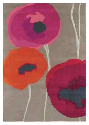 THE MODERN RUG Poppies Hand tufted floral wool area rug For home New home gift Home decor Rugs