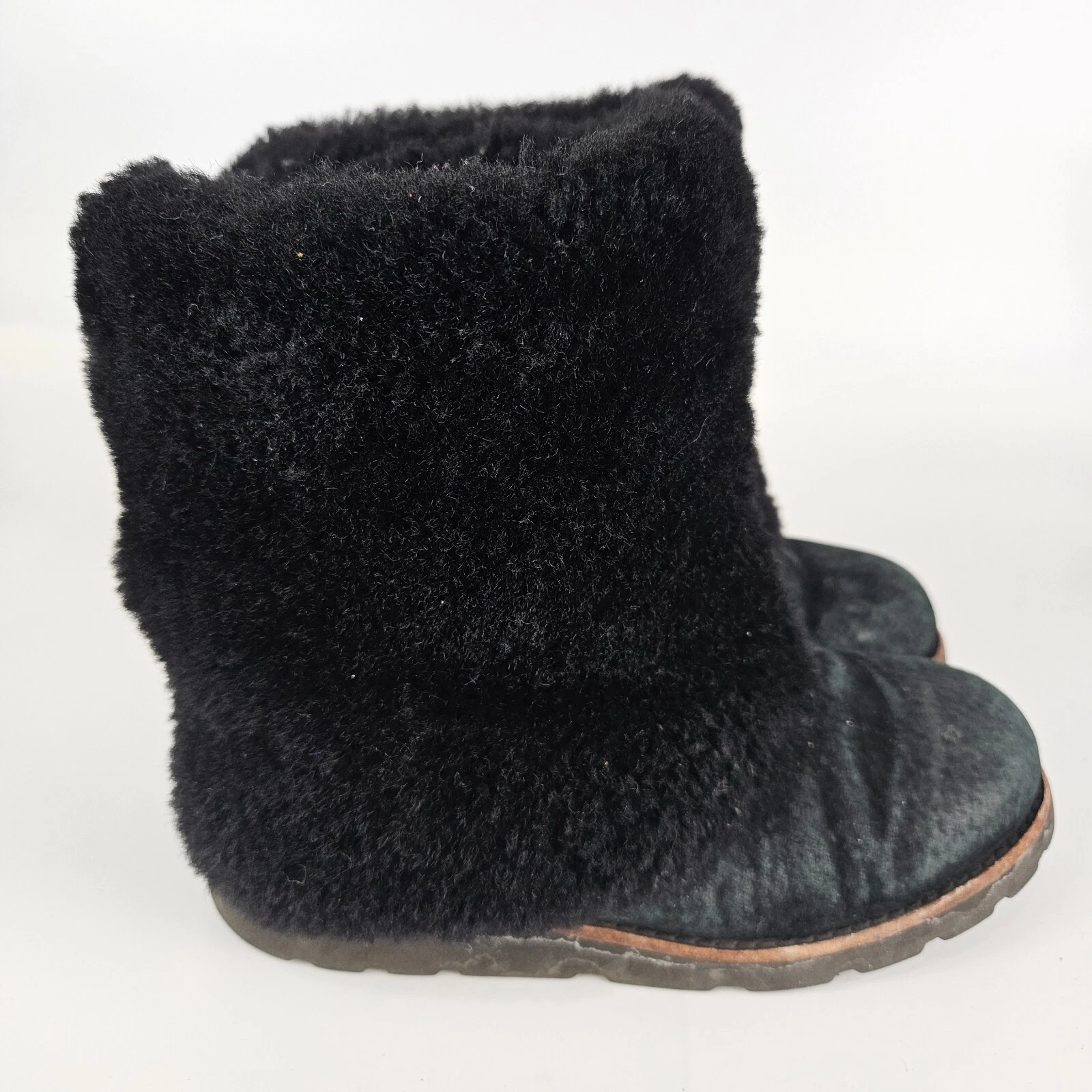 UGG Australia Maylin 3220 stivali shearling neri in pelle scamosciata pieghevoli da donna taglia: 5
