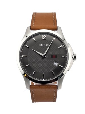 GUCCI バンデュー ブラウンレザー 時計 Gucci Women's Reverso Gold Plated White Dial 27mm Watch 6600L