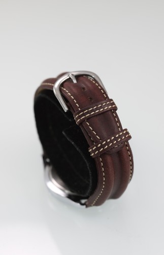 Lorus Montre de Sport Homme Acier Inoxydable Argenté 50m Cuir Marron Jour Date Quartz - Photo 3 sur 6