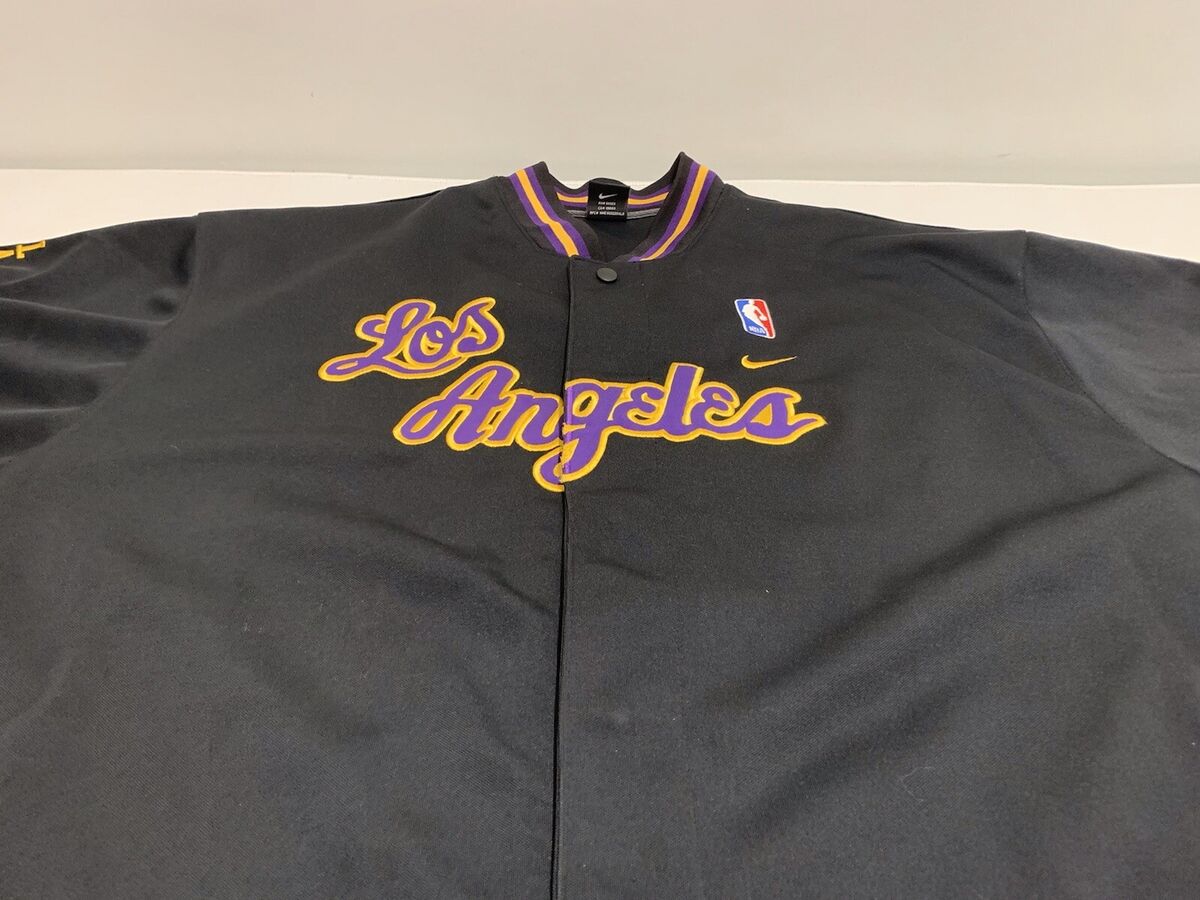 Vtg Mens Nike Los Angeles Lakers Black Sz 2XL Warm Up Vtg Mens Nike Los Angeles Lakers Black Sz 2XL Warm Up