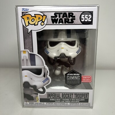 Funko Pop-Star Wars-Imperial Rocket Trooper #552-Gamestop Exclusive W Protector