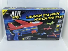 Air Hero Airplane Launcher Set With Launcher & 3 LED Planes New