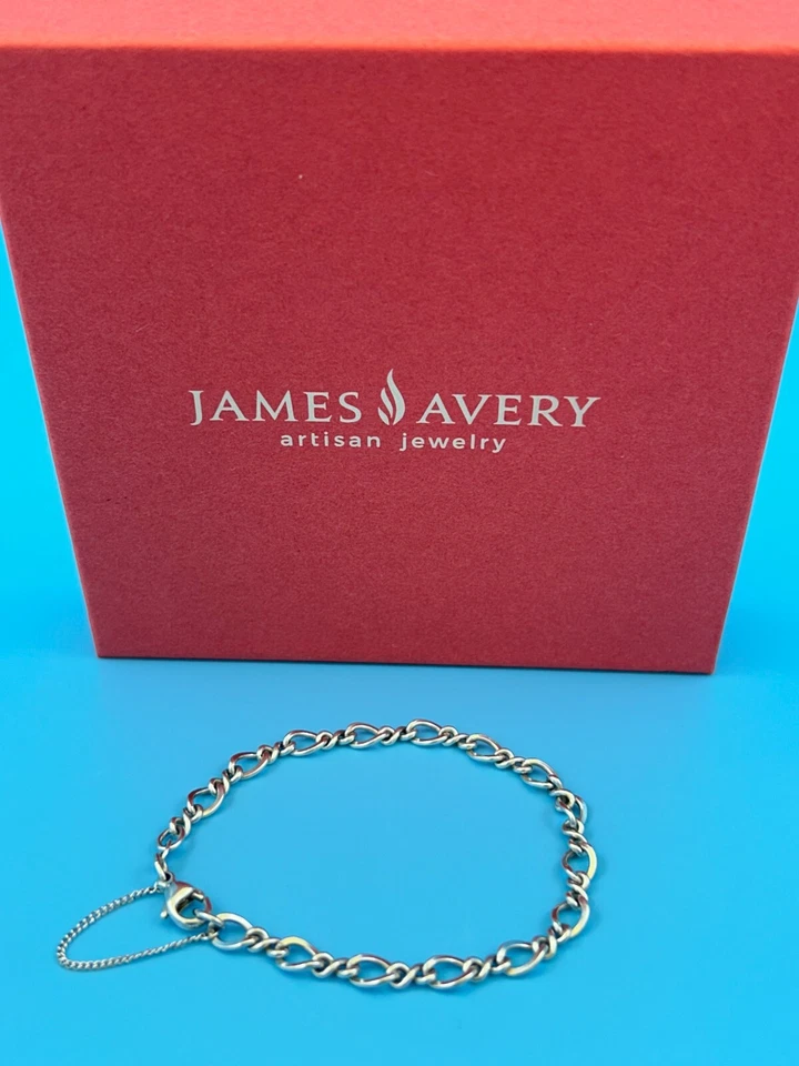Brazalete James Avery Retirado Plata de Ley 925 Mediano Eslabón Torcido Dije 7.25" Foto 4 de 4
