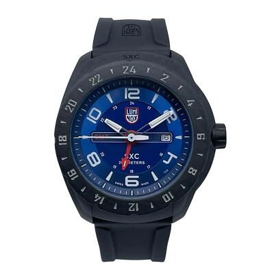 LUMINOX SXC GMT 腕時計 Luminox SXC Aerospace GMT 46mm Carbon Blue Dial Mens Quartz Watch