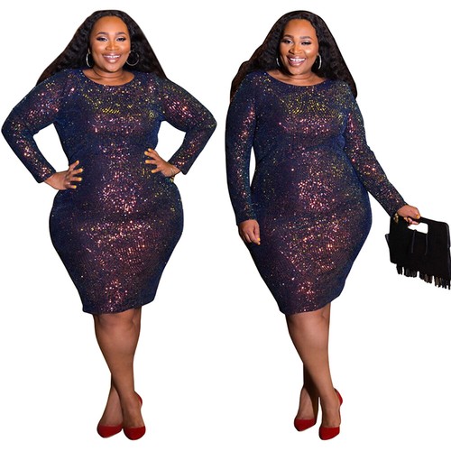 Women Sequin Long Sleeve Bodycon 