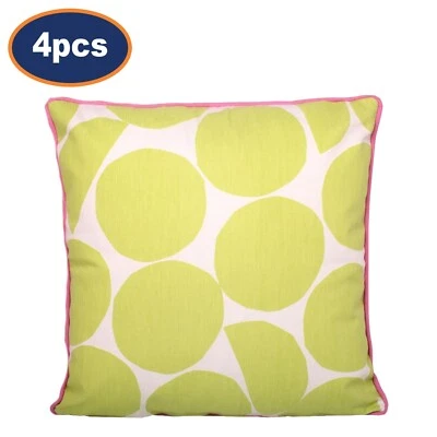 FUSION 4 Stück Terrasse Garten Outdoor Wasserabweisend Gefüllte Kissen 100% Baumwolle Rosa Grün