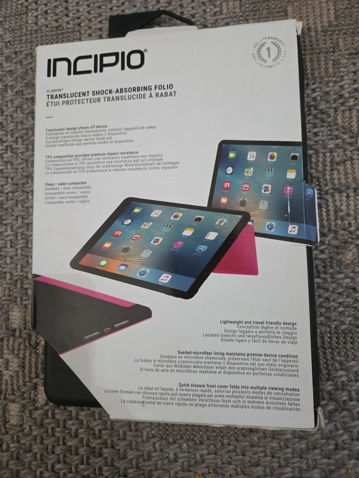 Incipio Clarion Translucent Shock Absorbing Folio For iPad Pro Coral Pink - Image 2 of 2