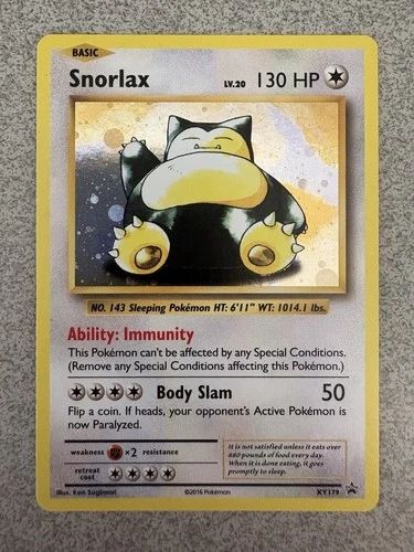 Snorlax XY179 Holo Black Star Promo Card NM