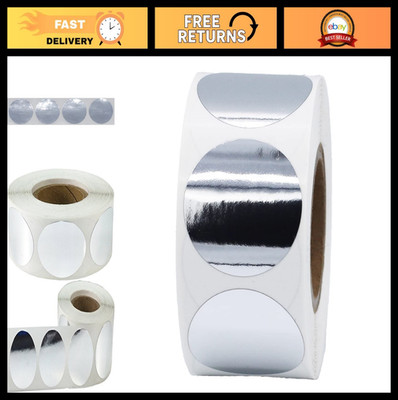 Metallic Silver Color Coding Labels - 1'' Round Adhesive Dots, 500 Stickers for I