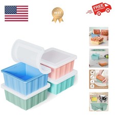 Silicone Freezer Tray for Soup Ice Cubes: 2-Cup Freezing Trays with Lid for M...