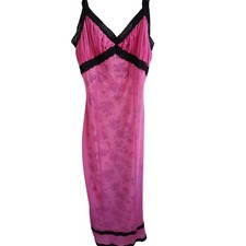 Y2k Urban Outfitters Pink Floral Mesh Lace Trim Slip Dress XS