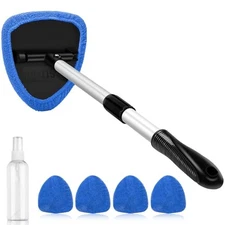 AstroAI Windshield Cleaner Tool Kit Extendable Handle 4 Pads 15.9-21in
