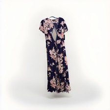 Lulus Womens Azalea Regalia Wrap Maxi Dress Size Small Floral Print Open Back