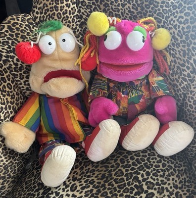 Vintage Zick & Zag Handpuppen 1993 The Big Breakfast Vivid Imagiations Plüsch
