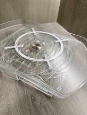 Rotating Fridge Glass Shelf Lazy Susan Organiser Tray 42cm x 28cm Clear