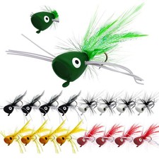 Fly Fishing Poppers, Topwater Fishing Lures Bass Crappie Bluegill Sunfish Pan...