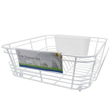 Better Houseware 2-Piece Dish Drying Rack & Utensil Holder, Space-Saving, White