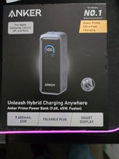 Anker Prime Ultra-Fast Power Bank 9.6KmAh, 65W, Foldable Plug, Smart Display