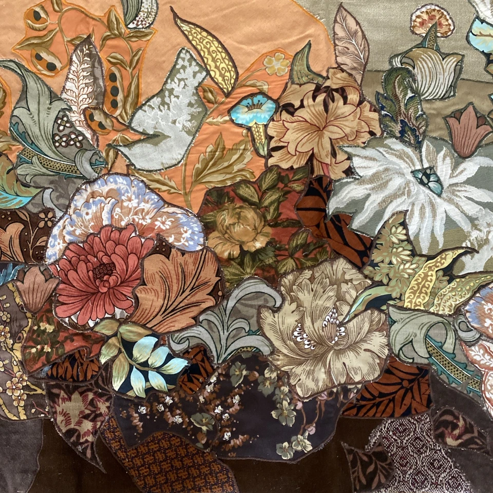 Grande Tenture  Patchwork  Murale / Artiste Élyane Pérel Signée  :  Fleurs - Photo 4/4