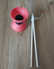 Diabolo Jonglier-Set Freizeit Sport rot Kinder 10cm Durchmesser