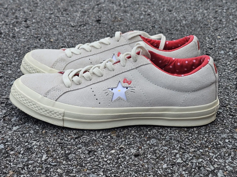 Zapatillas Converse Hello Kitty Gris Vaporoso Gamuza Una Estrella Para Hombre 4.5 Para Mujer 6.5 Foto 2 de 4