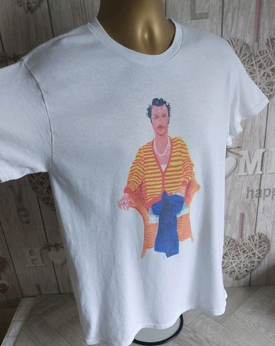 Rare Harry Styles x David Hockney Print Herren M Modern Art Single Stitch T-Shirt