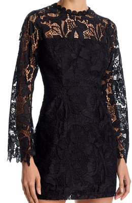 AQUA Ido Long Sleeve Lace Mini Dress size Medium