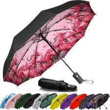 SIEPASA Tulip Windproof Compact Travel Umbrella Auto Open Close Lightweight