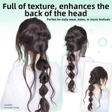 Ponytail Extensions 45CM Synthetic Hair Bubble Braid with Easy Clip Attachment