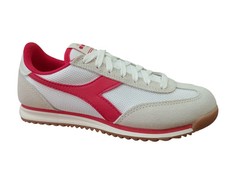 Scarpe Diadora Cross Uomo Taglia 45 Sneakers in Camoscio e Nylon Bianco-Rosso