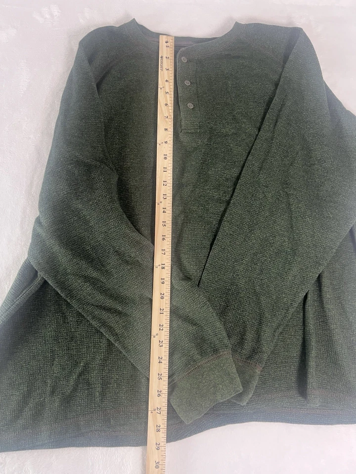 Camisa masculina de malha térmica de algodão REDHEAD manga longa gola redonda tamanho 3XL verde - Imagem 2 de 4