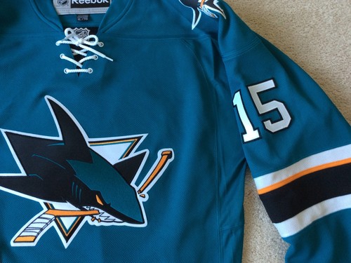 Autographed Authentic San Jose Sharks Dany Heatley NHL Hockey Teal Jersey SizeXL - Picture 4 of 11