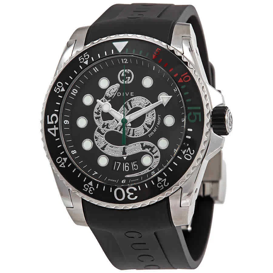 Montre pour homme GUCCI Dive Dragon Quartz cadran noir YA136217