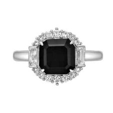 Real Natural Black Onyx 925 Sterling Silver Ring for Women , 925 Marked