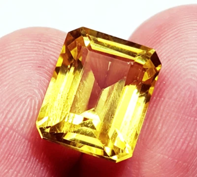 Natürlich Gelbe Saphir 9 Karat Smaragd Form Lose Edelstein Zertifiziert R838 - Bild 1 von 4